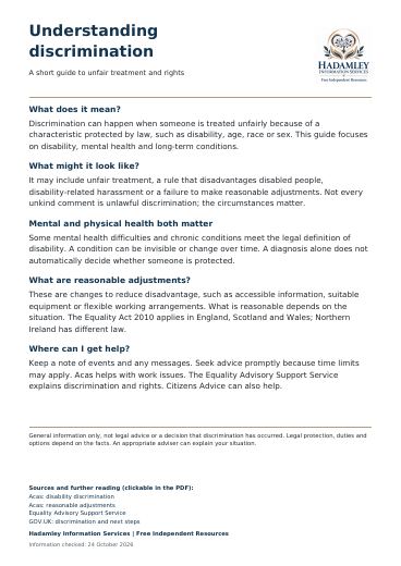 First page of Understanding discrimination